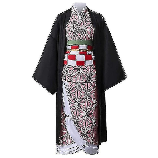 Anime Demon Slayer Kimetsu No Yaiba Cosplay Kostymer Kimono Kamado Nezuko Vuxen Barn Halloween Kostym L