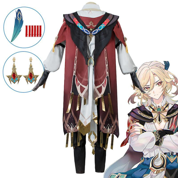 Game Genshin Impact Alhaitham Cosplay Venti Cosplay Kostym Outfit Anime Cosplay Halloween Kostymer Dam Venti Costume Full Set Uniform Costume One size