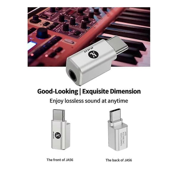 JCALLY JA56 Type-C til 3.5mm HIFI Adapter Amp DAC 384kHz/32bit Digital Audio Code Adapter for Telefon C