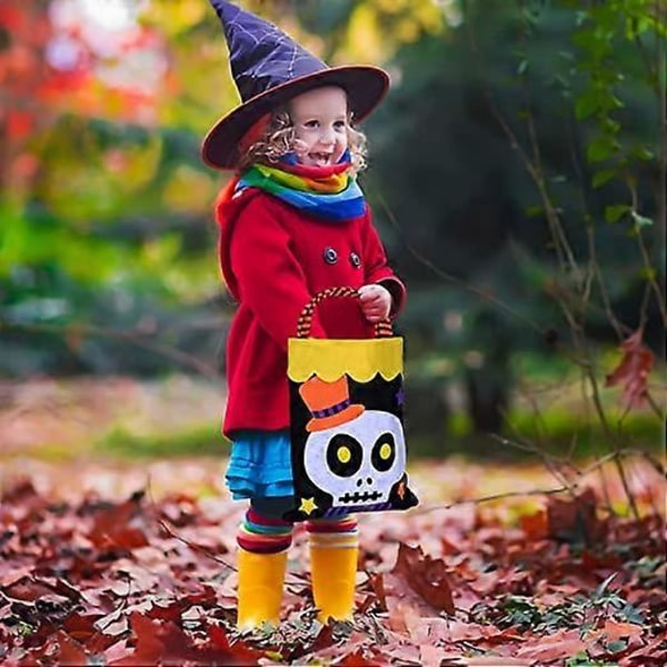 Halloween Godteposer Festgaver 3 stk. Tote Gjenbrukbare Gresskar Gaveposer for barn Knask eller Knep-poser