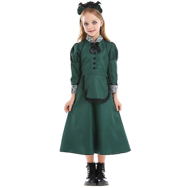 Snabb leverans Howl's Moving Castle Cosplay Sofie Sophie Hatter Dress Baby Girls Dam Victorian Gothic Princess Dress Hat Vampyr Maid Costume Sophie Hatter Girls L