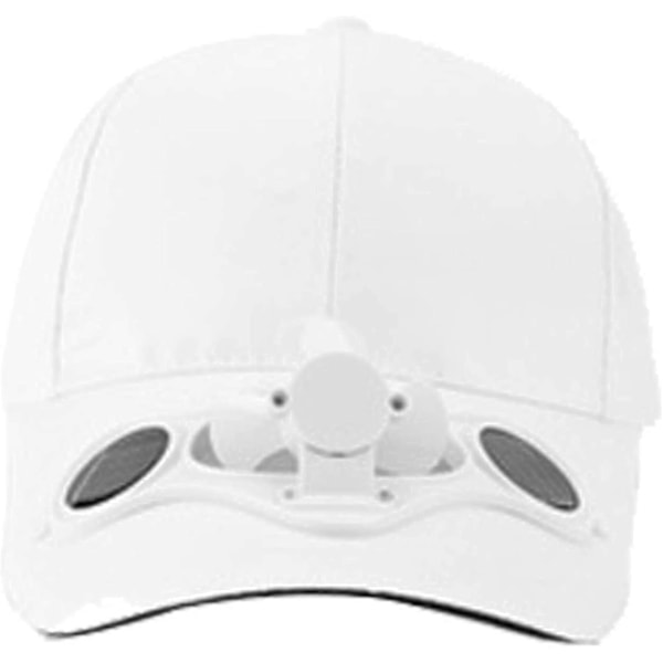 Hvit caps med vifte, solcelle vifte caps, sommer vifte caps, baseballcaps, golfcaps, solcelle vifte caps for menn og kvinner
