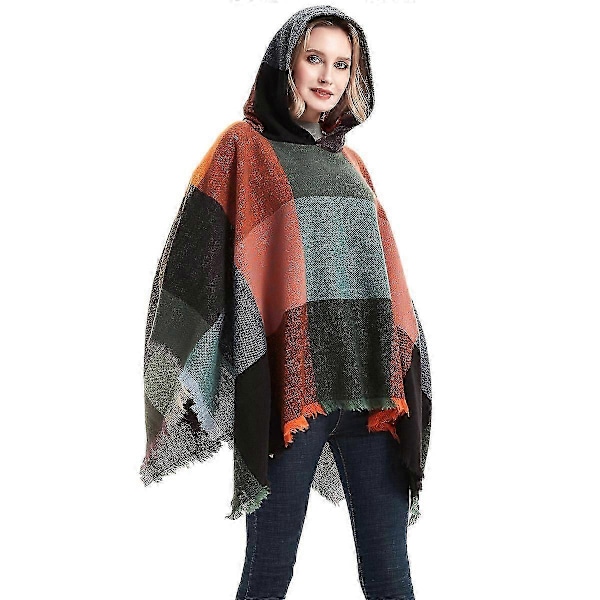 Poncho Dam Vinter Varm Elegant för Födelsedag