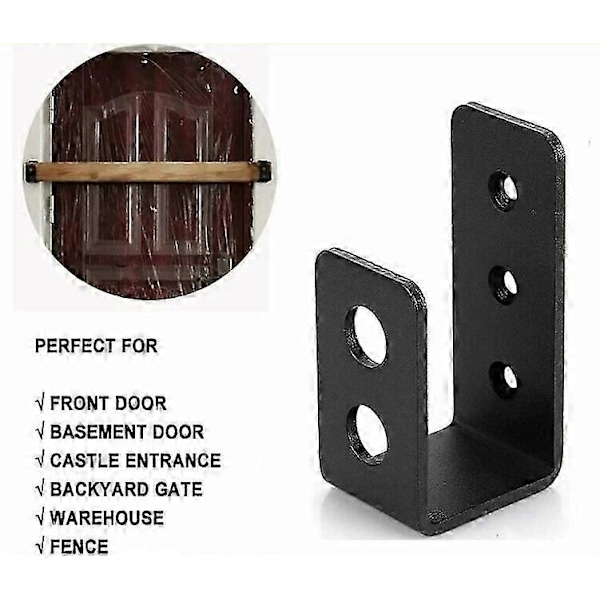 2-pack Kraftiga Dörrfästen i Stål för 2 x 4 Dörrar - U-formad Säkerhetsbom