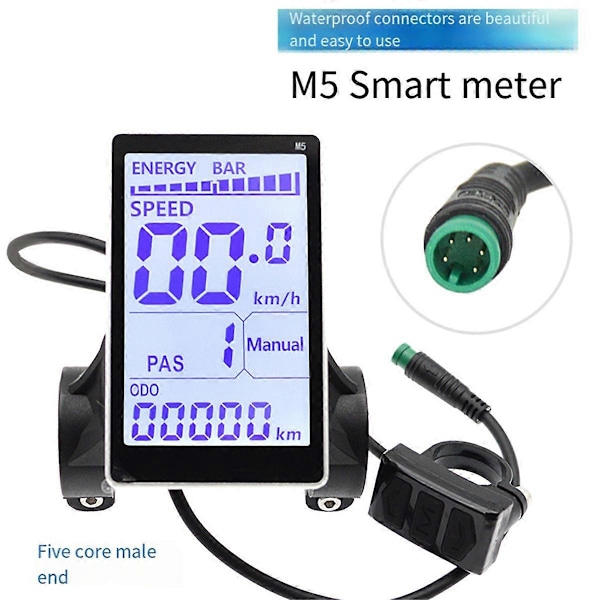 Elektrisk Cykel LCD Display Meter 5 Pin 24V 36V 48V 60V E Scooter M5 LCD Panel Skærm E-Cykel Cykel A