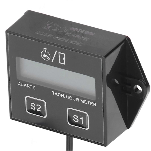 Motorcykel Omdrejningstæller Timer LCD Display 2/4-takts Benzinmotor Timetæller Universal til Pickup Trucks