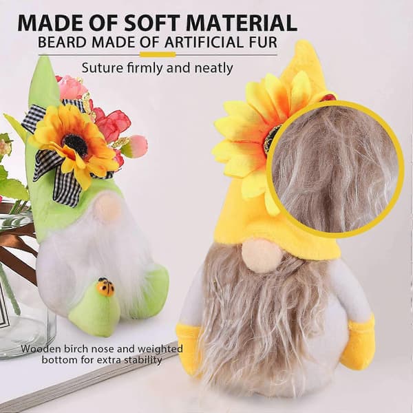 2 ST Solros Tomte Sommar Tomtar Solros Tomte Ornament Solros Dekor
