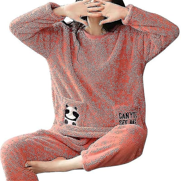 Nya 2023 flanell Pyjamas Dam Set Höst Vinter Varm Tjock Coral Velvet Långärmad nattkläder Hem Pyjamas Nattkläder style 13 M