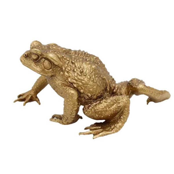 Miniature Figur af Messing Tudser Antik Frø Statue Ornament til Forretningsfolk og Fengshui-entusiaster Gave