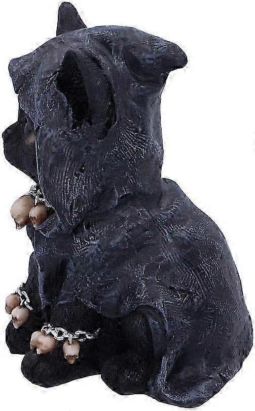 Feline Kledd Grim Reaper Kattefigur, Polyresin, Svart, 10*10*15cm