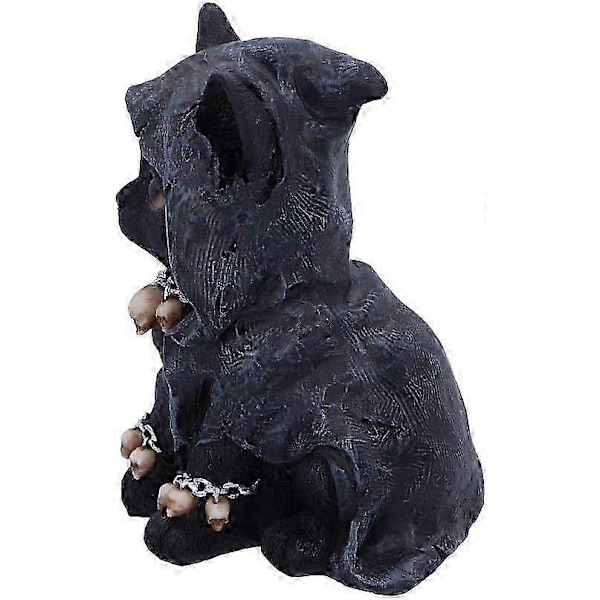 Kattefigur, Kat forklædt som Døden, Polyresin, Sort, 10*10*15cm