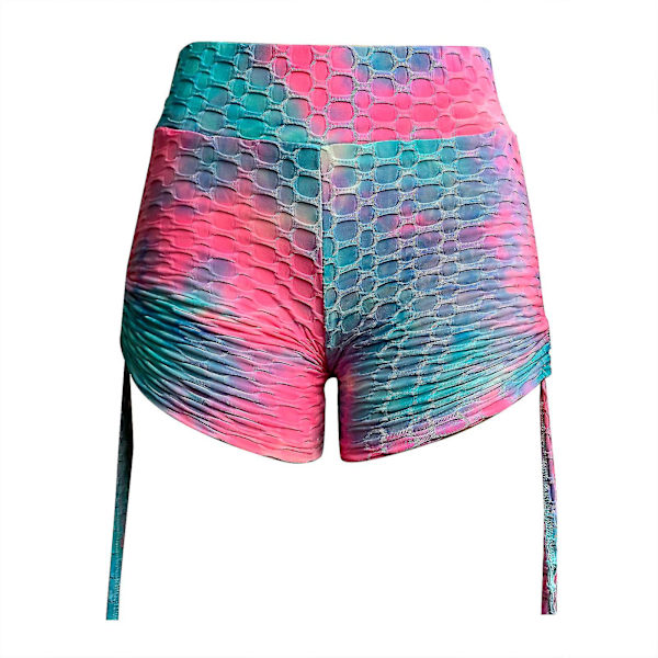 Tflycq Mode Dam Kort Flerfärgad Tight High Waist Elasticity Sports Yoga Byxor Red M