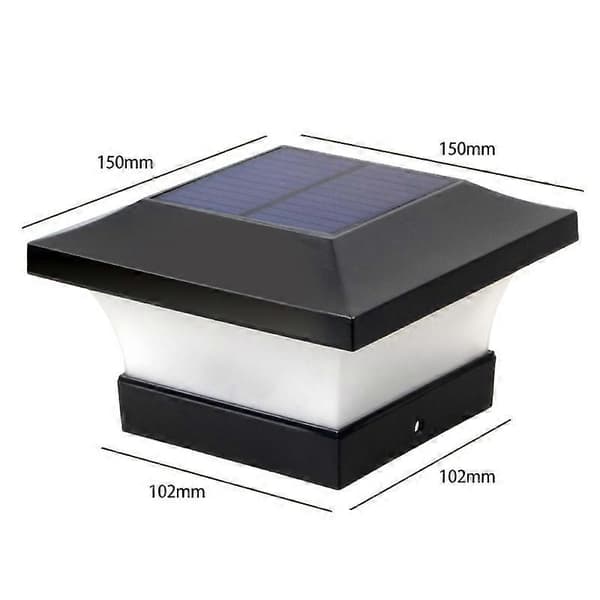 Solar LED Vanntett Utendørs Søylelampe Gårdsplass Belysning