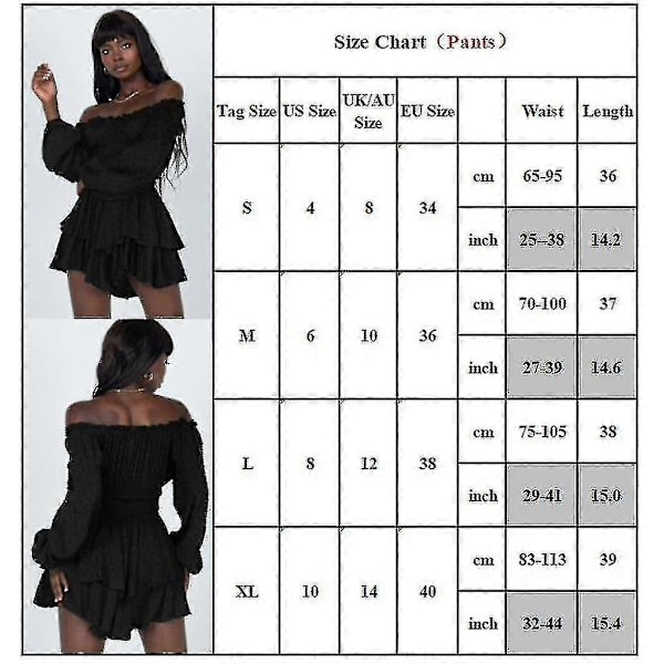 Dame Off Shoulder Langærmet Romper Shorts Flæse Jumpsuit Playsuit