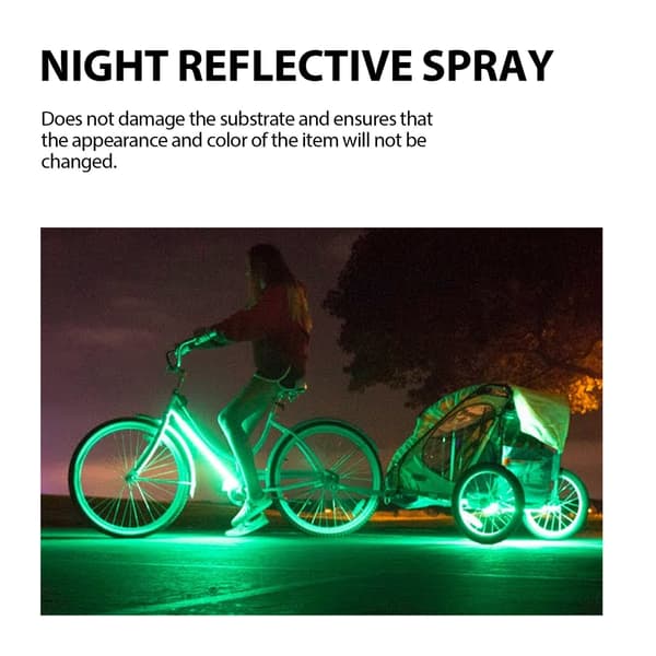 Selvlysende refleksspray — Lysende fluorescerende spray til cykler, tøj og dæk (gul)