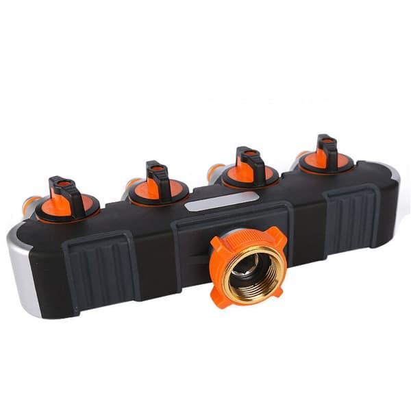 2/4-veis fordeler. 3/4\" 1/2\" med kranadapter. Egnet for hagevanning og slangekoblinger