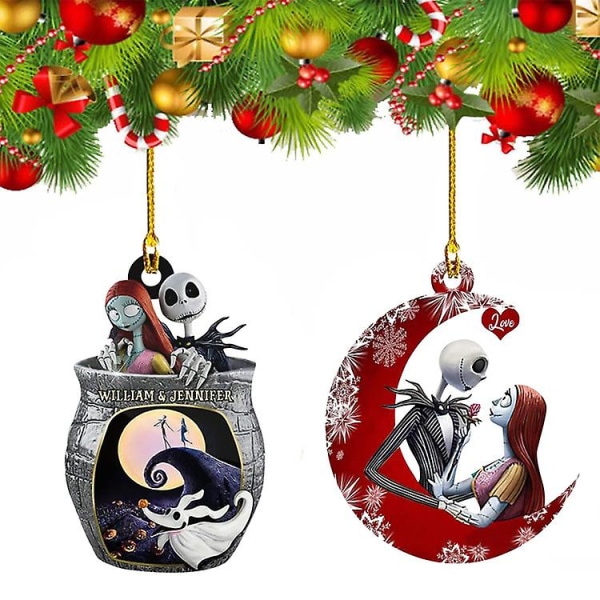 Disney The Nightmare Before Christmas Animekaraktärer Jack Sally Julgranshänge Festdekoration Prydnad Nytt 11