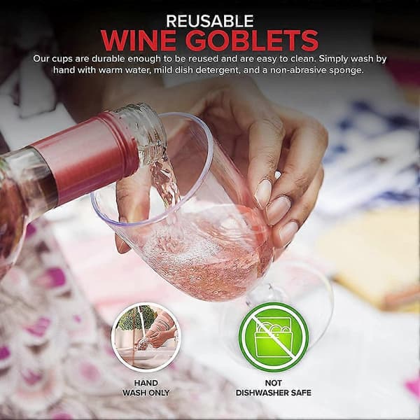 Klar Plastik Vinglas Genanvendeligt - Brudsikkert Vinglas - & Genanvendelige Kopper til Cham