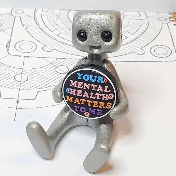Din angst er en løgnagtig hore robot sød lille figur mental sundhed harpiks skrivebord hjemmekontor skrivebordsven