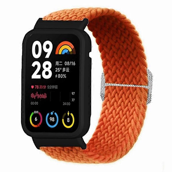 Typ B För Xiaomi Smart Band 8 Pro Klockarmband Flätad Nylonrem med Klockfodral