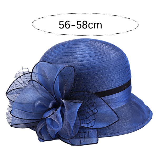 Stor Fascinatorhatt med Blomst - Dame Hodeplagg til Teselskap