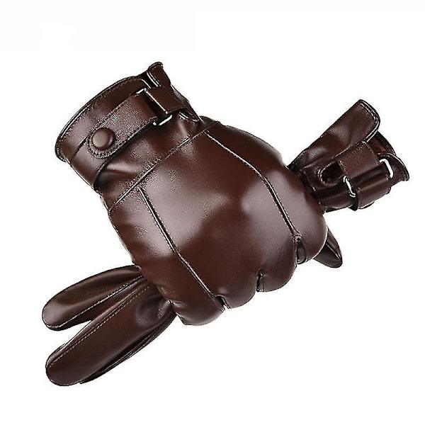 Herr Vinter Varmt Mode Vattentäta Handskar Herr Faux Leather Driving Handskar S-l M