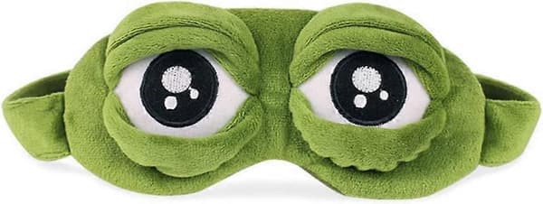 1 st Söt Ledsen 3D Groda Ögonmask Sovmask (Elastiskt band)