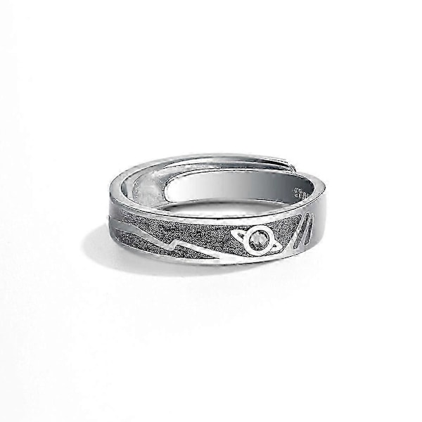 2 stk Trendy Saturn Planet og Stjerne Ring Univers 925 Sterling Sølv Elsker