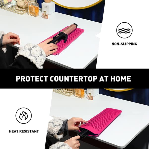 Resistent silikonmattepose for rettetang, krølltang, varme hårverktøy