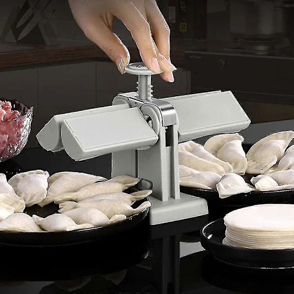 Dubbelhuvud Automatisk Dumpling Maker Ravioli Pressform Verktyg för Hushåll