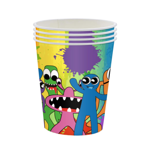 Rainbow Friends tema tecknad festtillbehör 24pcs paper cups