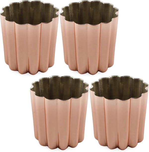 4-pak Bageforme; Bordeaux Fransk Creme Cannele Kage Traditionelle Bageforme
