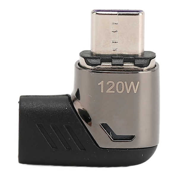 USB C Magneettinen Adapteri Oikea Kulma Valolla PD 120W Nopea Lataus 480Mbps Magneettinen USB C Tiedonsiirto Kannettavalle Tietokoneelle Musta Harmaa