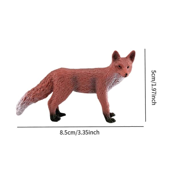 Djurfigur Modern Prydnad Söt för Vardagsrum Bordsyta Sovrum 8.5x3x5cm räv
