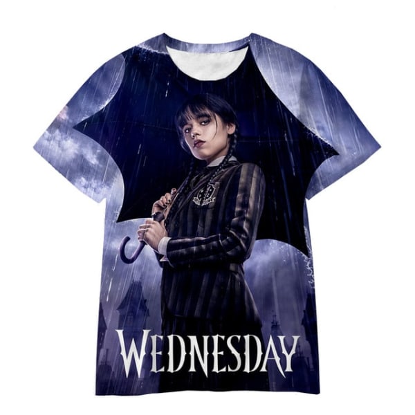 2023 sommar ny onsdag Addams 3DT T-shirt pojkar och flickor 100cm