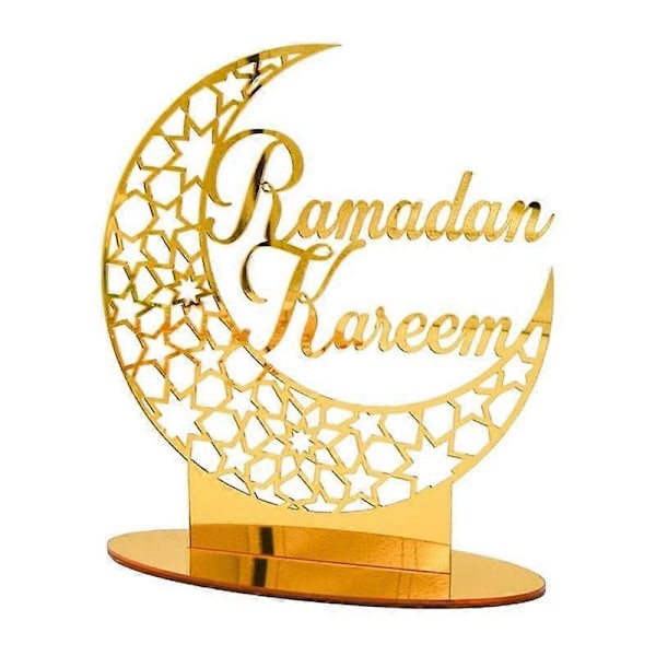 1kpl Akryyli Eid Mubarak Pöytäkoriste, Ramadan Kuu Yövalo, Ramadan Mubarak Koriste, Mo