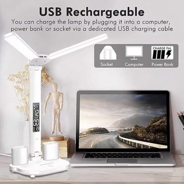 LED skrivebordslampe. Doble lyshoder. USB-lading. Berøringskontroll. 3 fargemoduser. Komfortabel leselampe for øynene.