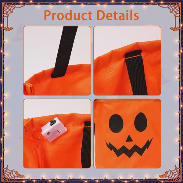 Halloween LED-karkkiämpäri (kuitukangas) A