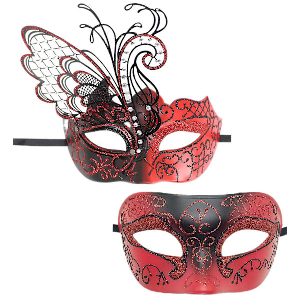 1 par parmasker Butterfly Prom Cosplay Party Lyxmasker red