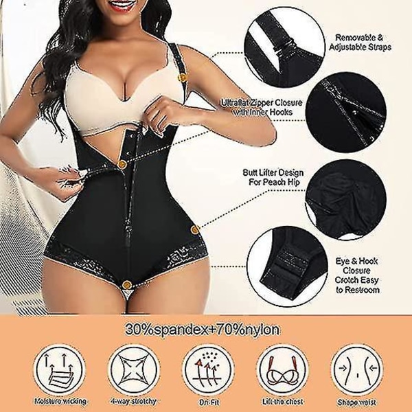 Tflycq Shapewear för kvinnor Magkontroll Fajas Colombianas gördlar Butt Lifter Dragkedja Body Slimmer Body Shaper