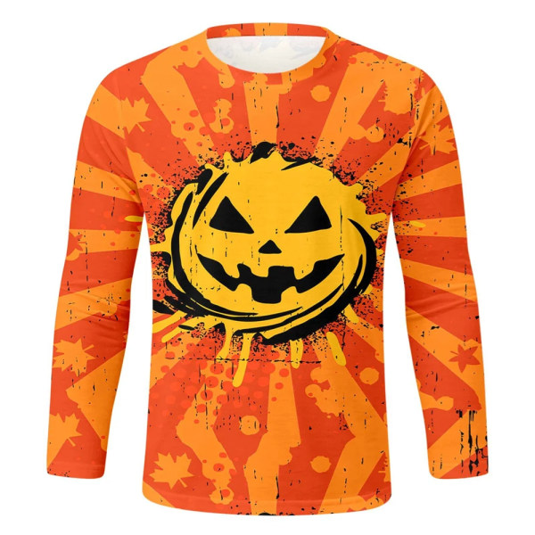 Barnkläder för tonåringar Barn Pojkar Gratis frakt Halloween Mascot For Boy T-shirts Med Hösten 2023 Trend Långärmade T-shirts S14TX1974 130
