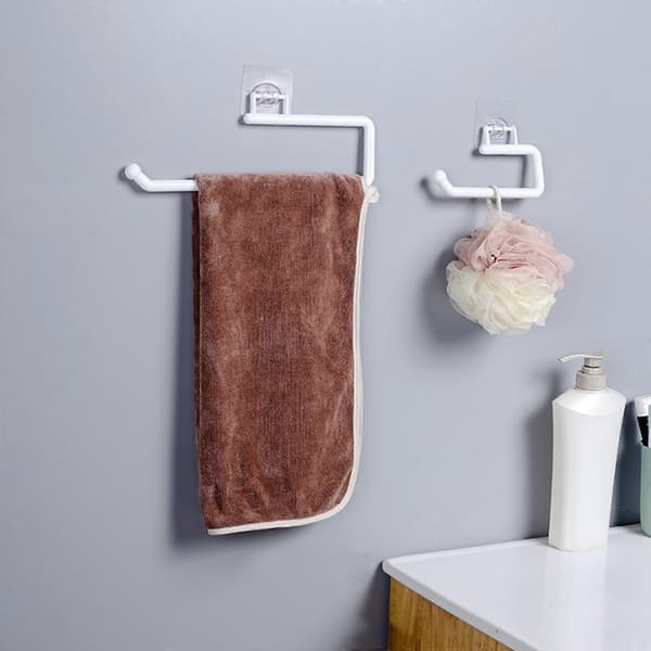 WC-paperiteline Monitoimikoukku Itsekiinnittyvä Pyyheteline Säästä Tilaa