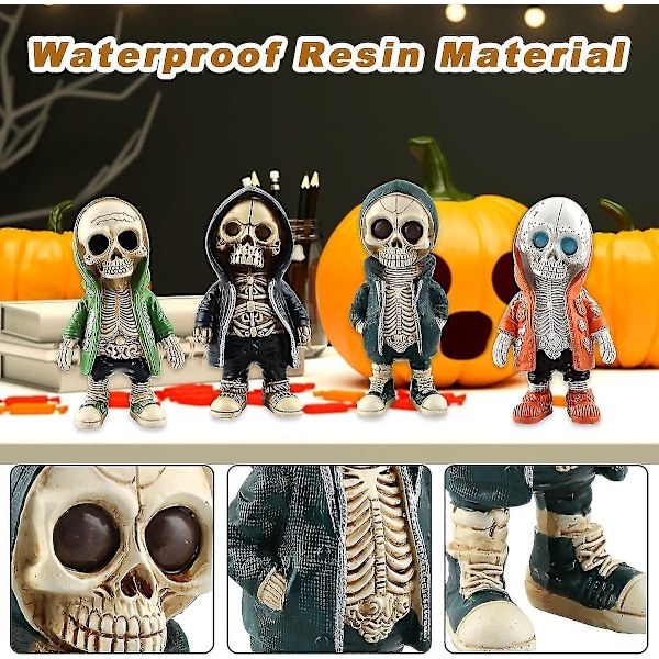 Seje Skelet Figurer, Mini Resin Figurer, Miniature Skelet Skulptur Resin, Gotisk Resin Memo