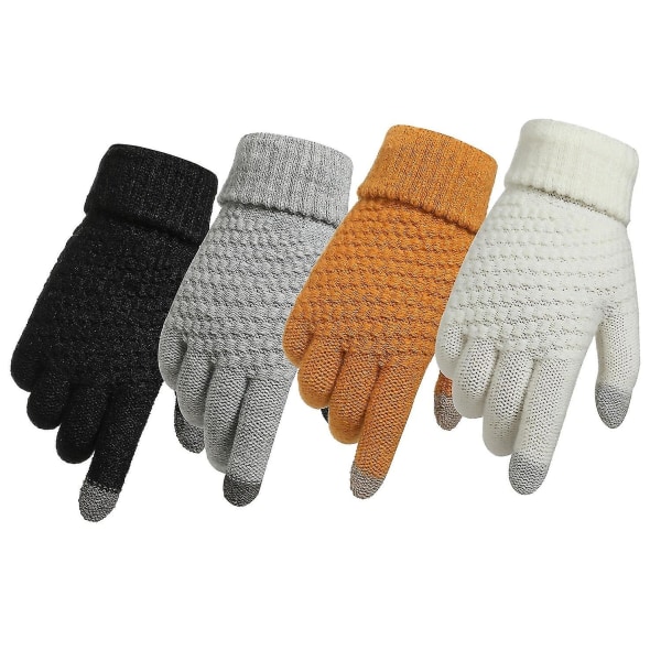 Vinter Touch Screen Handskar Handskar För Herr Dam Full Finger Imitation Ull Varm Style1