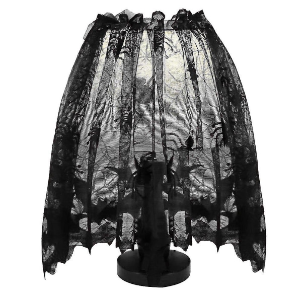 Bästsäljare Holiday Ornaments Halloween Stickad Gardin Lamp Cover Black Spider Lace