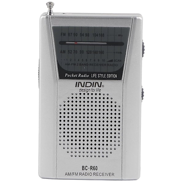 Bärbar AM FM Transistorradio 5W Högtalare Batteridriven Fickradio för Resor Nödläge Hem