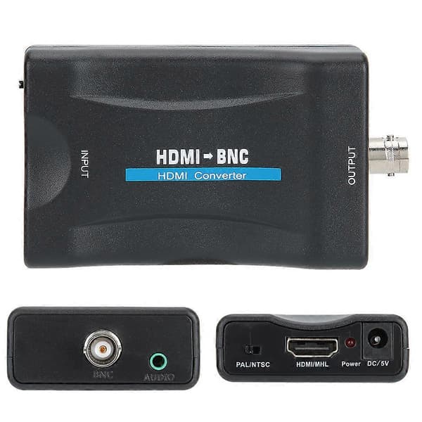 Sort HDMI til BNC Videokonverter Kompatibel med PAL/NTSC Systemer til DVD-optager