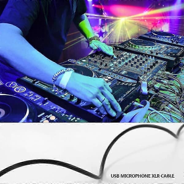 USB Mikrofonkabel 3 Meter Mikrofonkabel Datamaskin USB til XLR Mikrofon Koble Datamaskinkabel