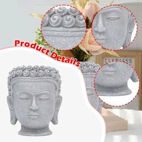 Blomsterpotte formet som et Buddha-hode