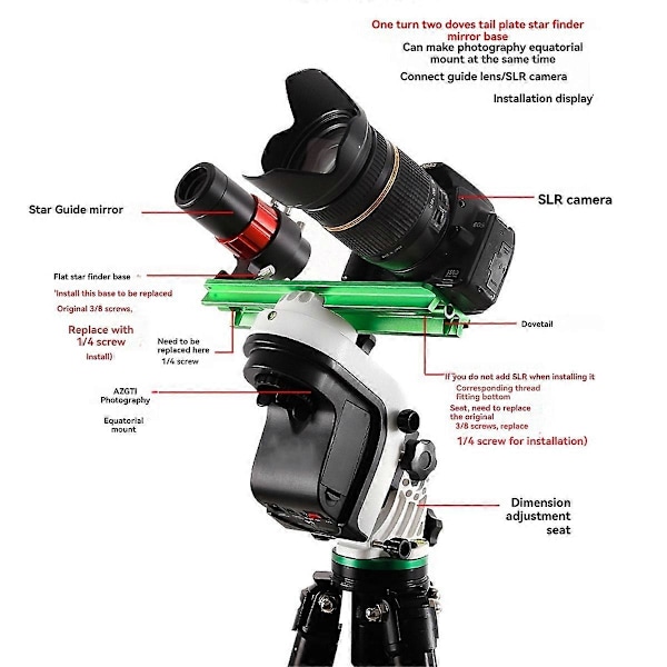 Plade 250mm Ækvatorialt Teleskop Svalehalefatning Én Adapter To Korte Plader Astronomisk Teleskop A